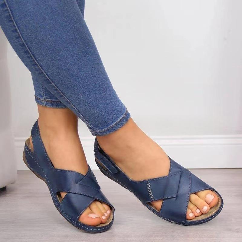 Womens Retro Casual PU Sandals for Stylish Comfort