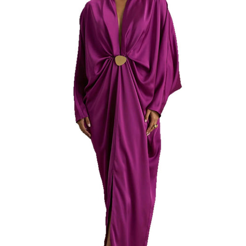 Womens New Long-sleeve Relaxed-fit Elegant Dress