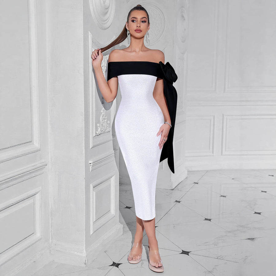 Elegant Bow-tie Design Evening Dress for Parties