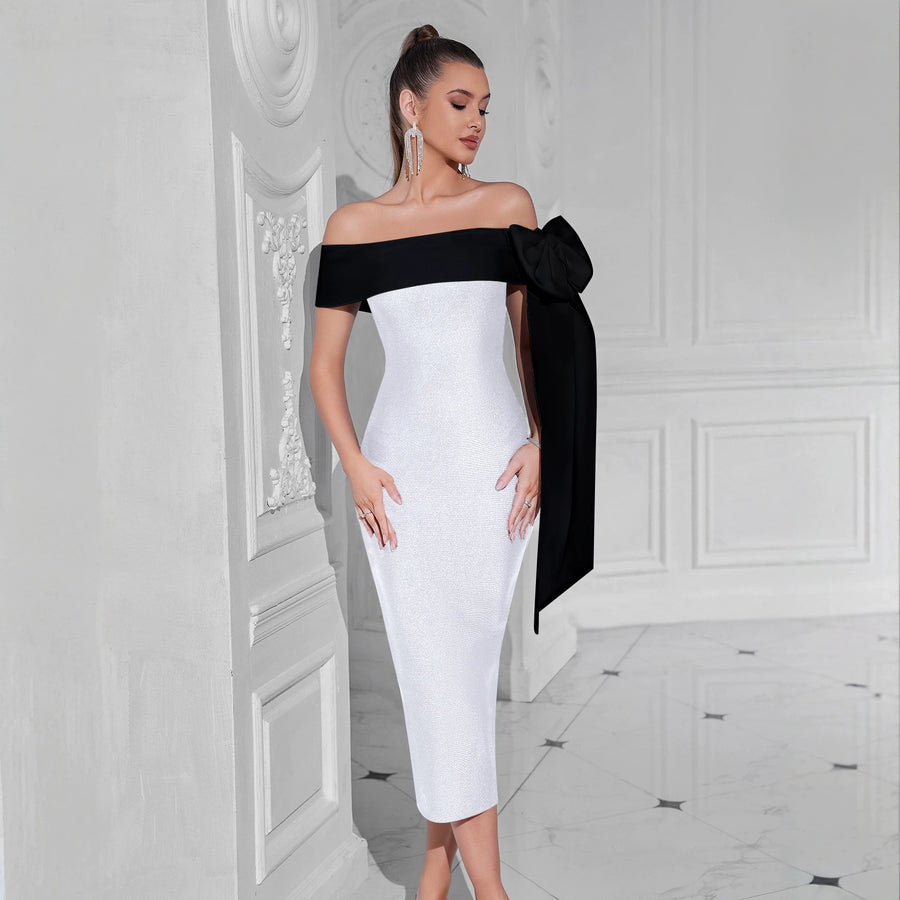Elegant Bow-tie Design Evening Dress for Parties