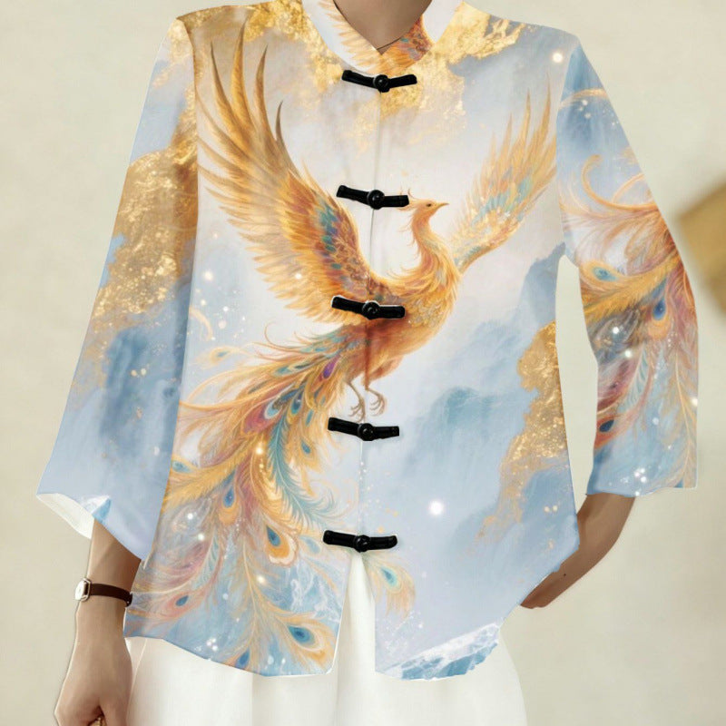 Chinese-style Tang Suit Women's 3D Digital-print Tank Top