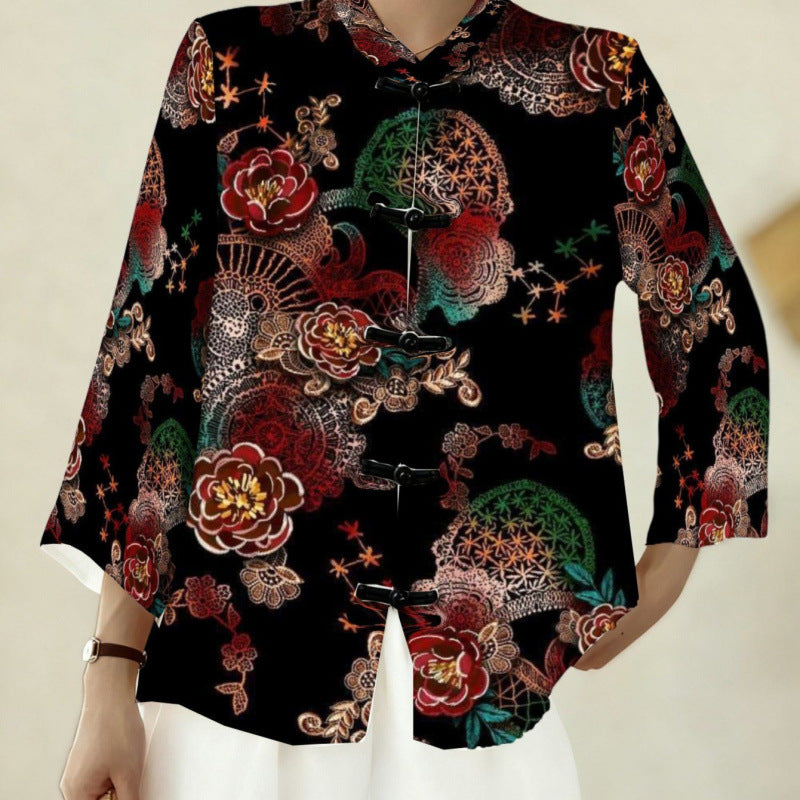 Chinese-style Tang Suit Women's 3D Digital-print Tank Top