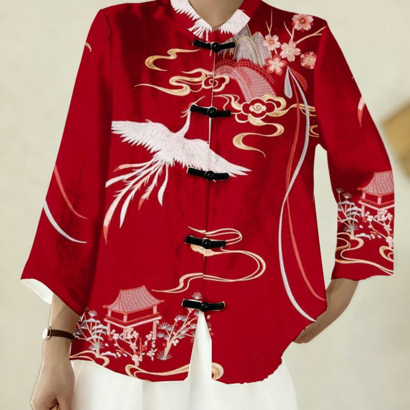 Chinese-style Tang Suit Women's 3D Digital-print Tank Top