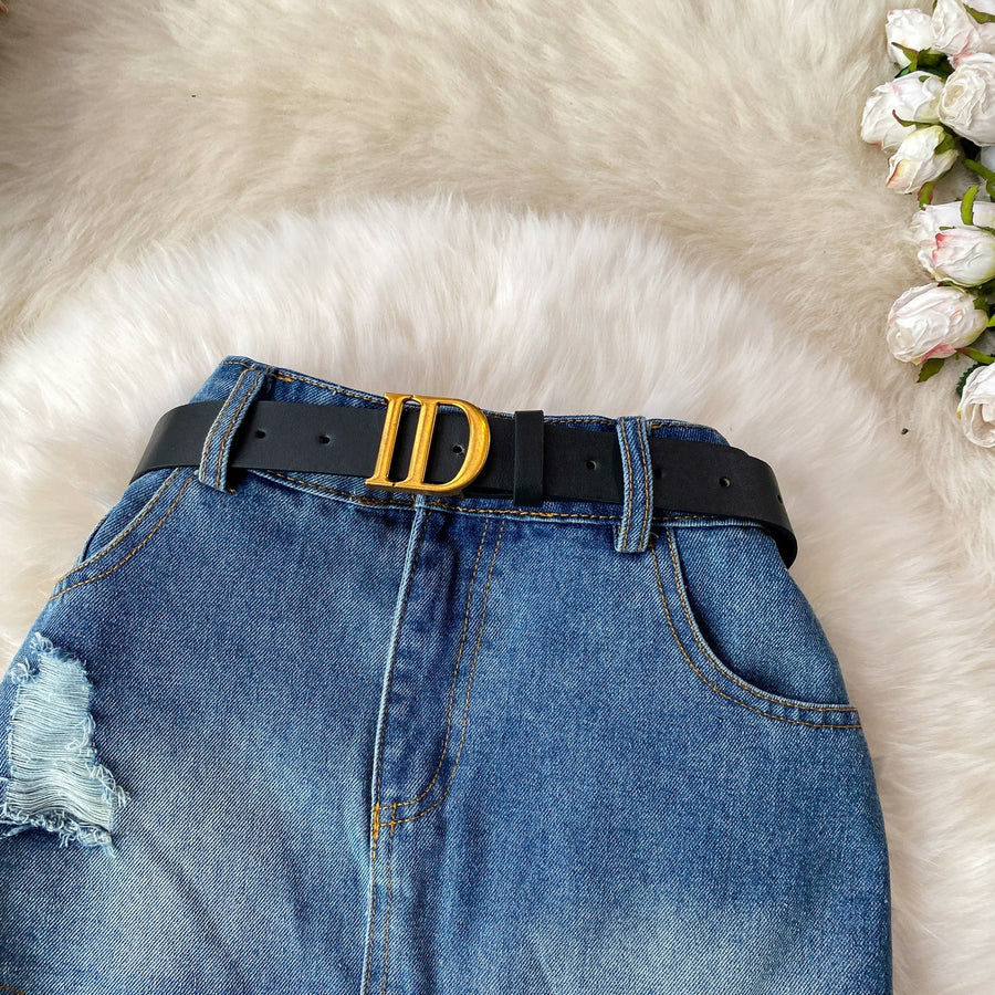 American-style Cool And Edgy Ripped Fringed Midi Skirt