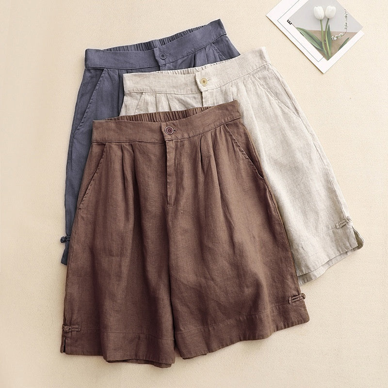 Womens Summer New Wide-leg Cropped Trousers for Comfort