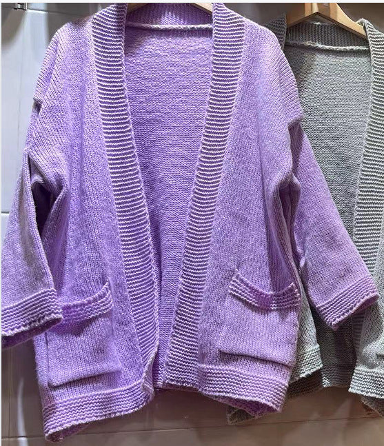 Womens Loose-Fit Knitted Cardigan Sweater Coat