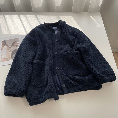 Brushed Thickened Loose-fitting Cardigan Coat - Trendy Layering