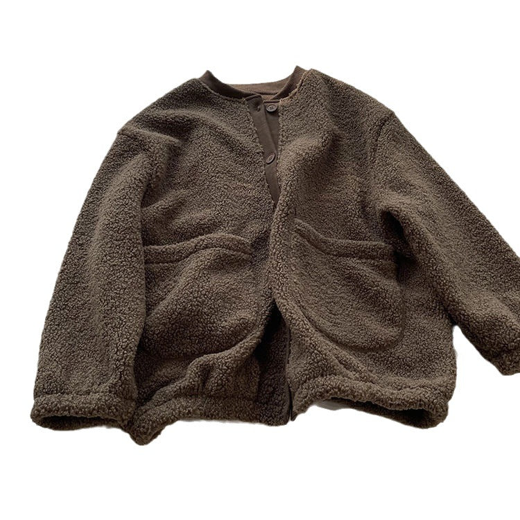 Brushed Thickened Loose-fitting Cardigan Coat - Trendy Layering