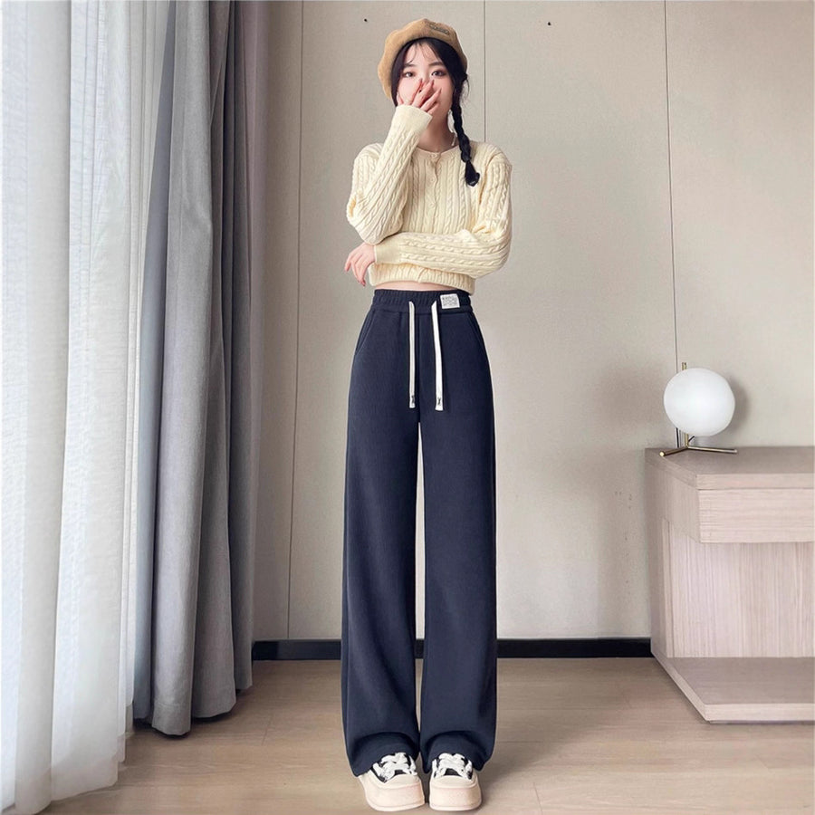 Stylish Corduroy Wide Leg Pants for Women - Autumn & Winter