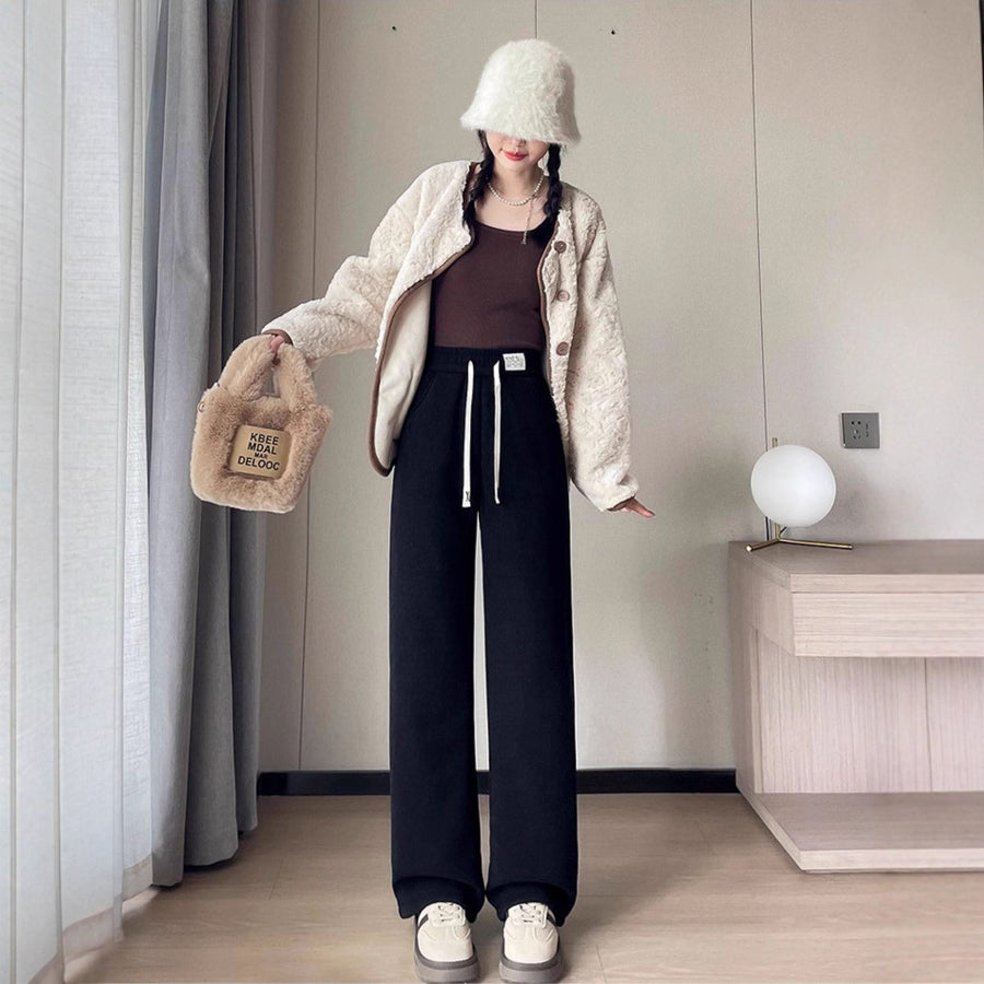 Stylish Corduroy Wide Leg Pants for Women - Autumn & Winter