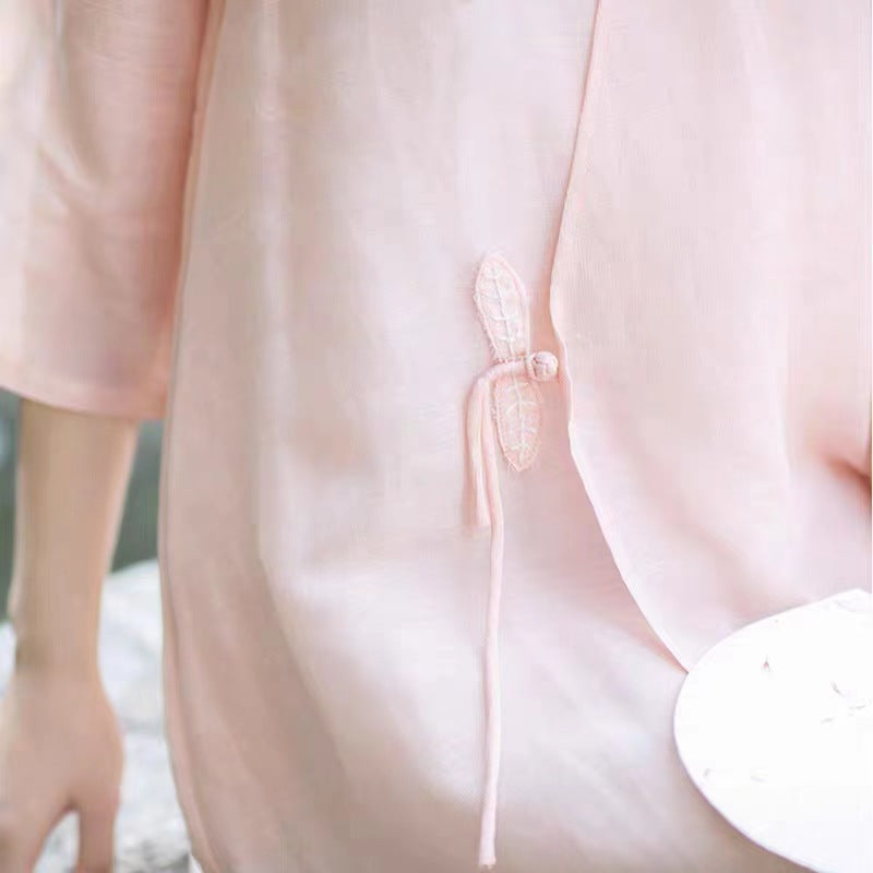 Chinese-style Lightweight and Flowing Ramie Dress