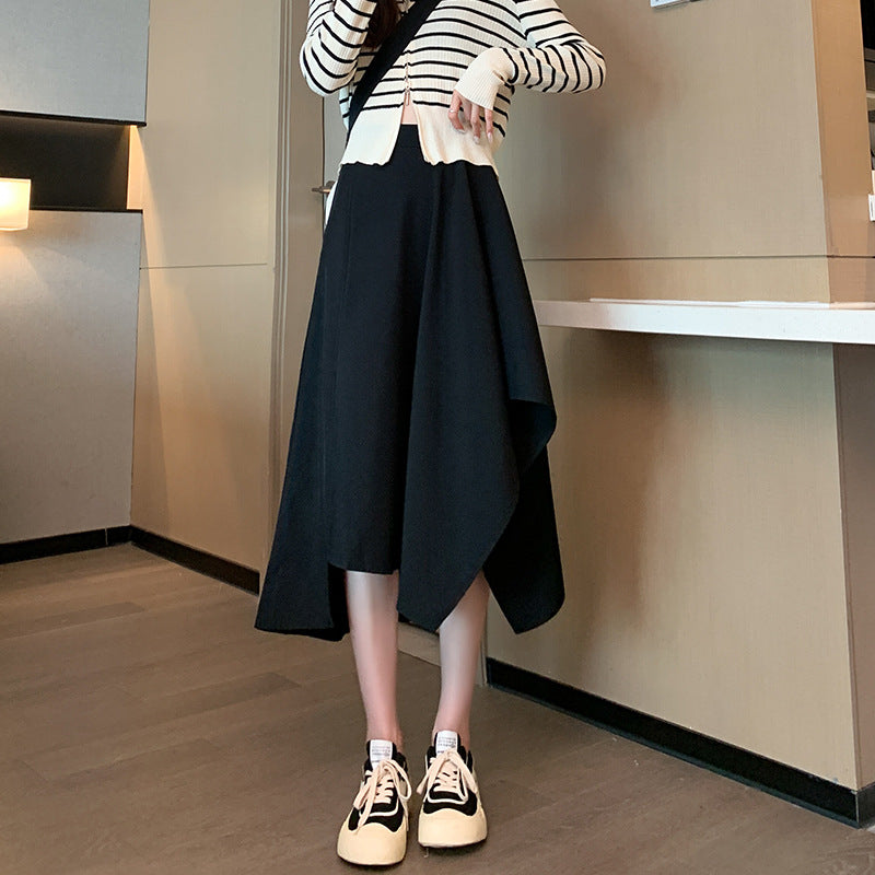 Versatile Casual Asymmetrical Midi Skirt for Women