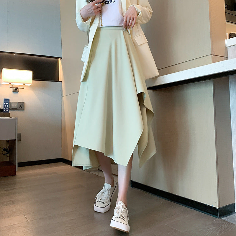 Versatile Casual Asymmetrical Midi Skirt for Women