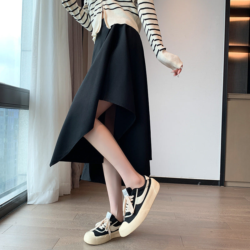 Versatile Casual Asymmetrical Midi Skirt for Women