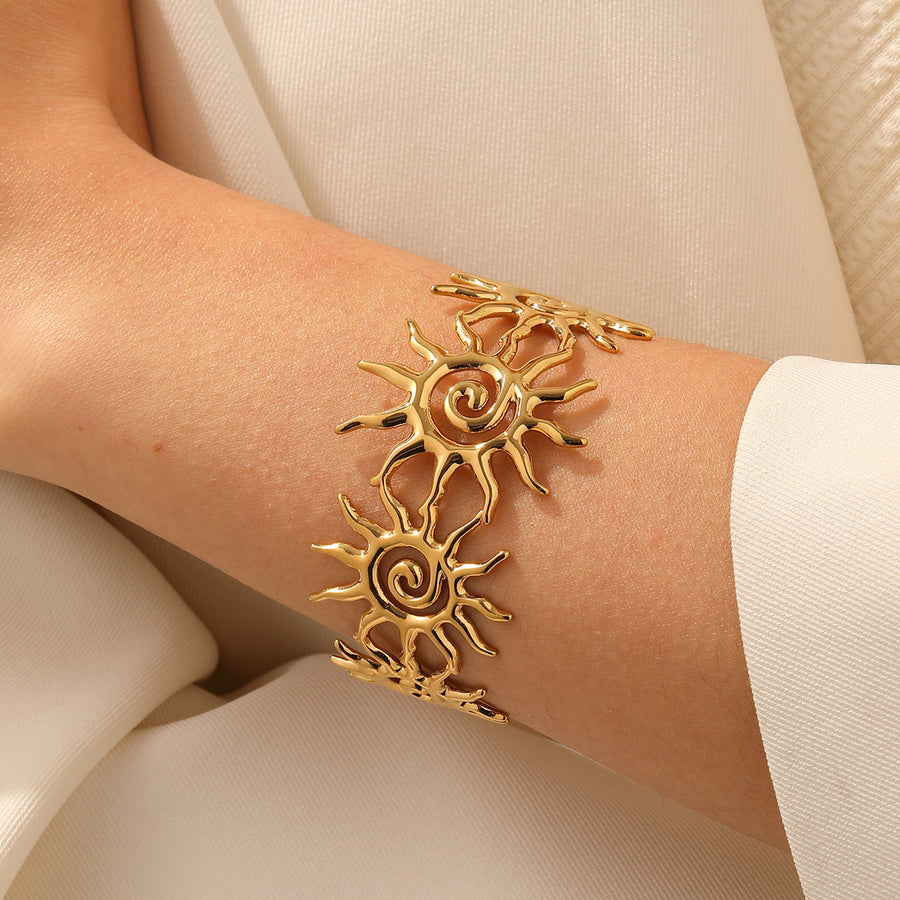 Fashionable Golden Stainless Steel Tennis Bracelet for Women