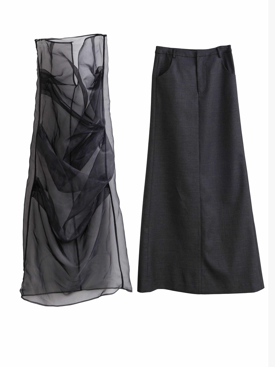 Stylish Two-Piece Midi Skirt for Versatile Outfits