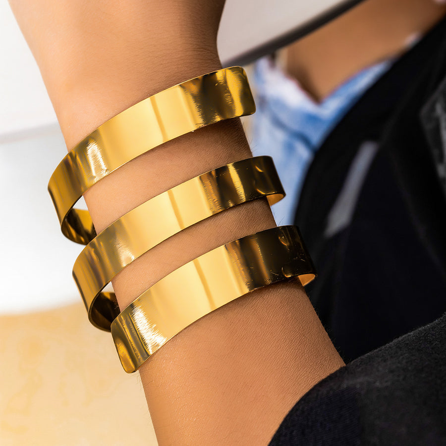 Spiral-style Minimalist Personalized Retro Bracelet - Wide Band Design