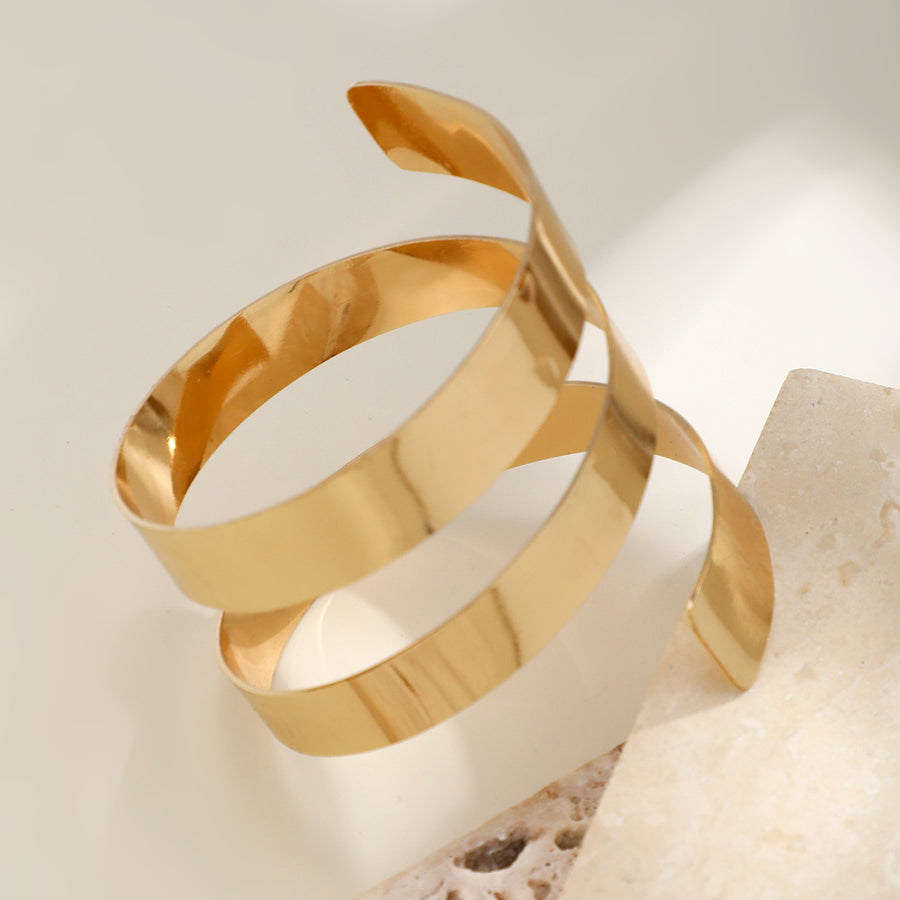 Spiral-style Minimalist Personalized Retro Bracelet - Wide Band Design