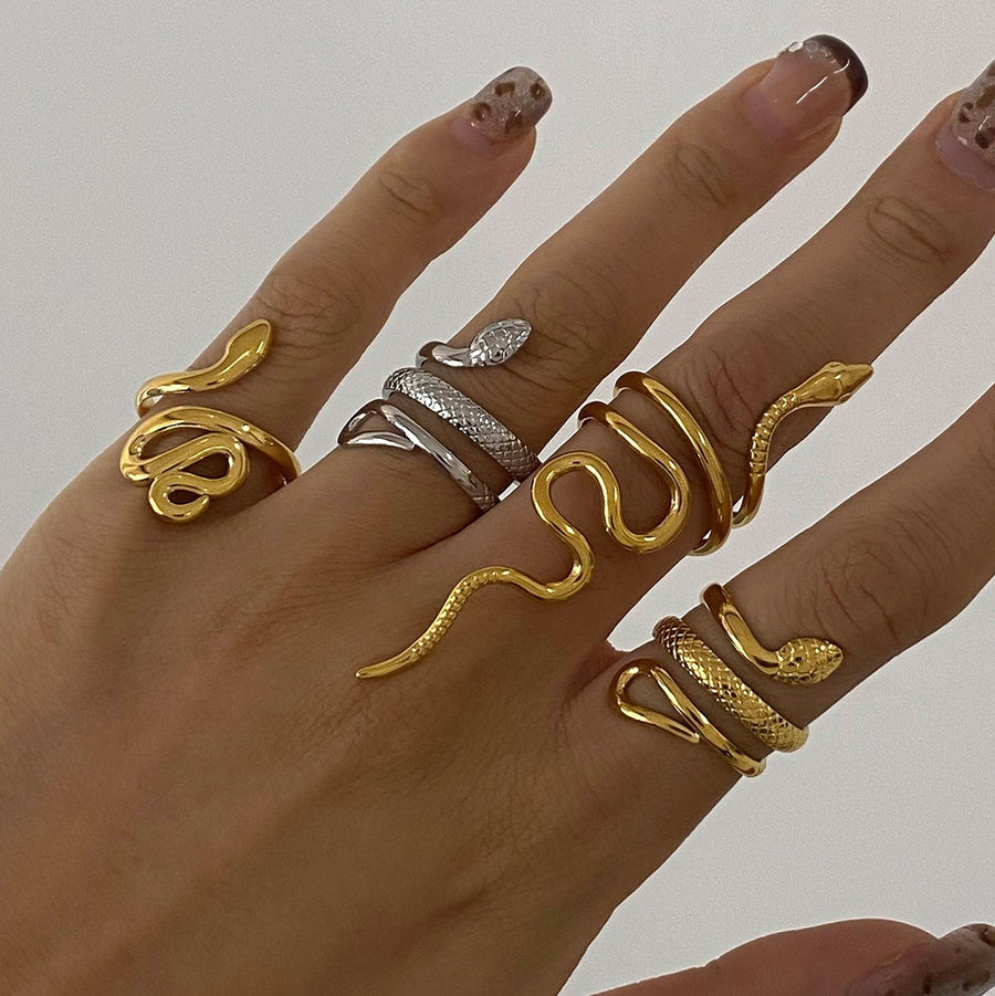 Stylish Stainless Steel Snake Ring - Statement Ring from Europe & America