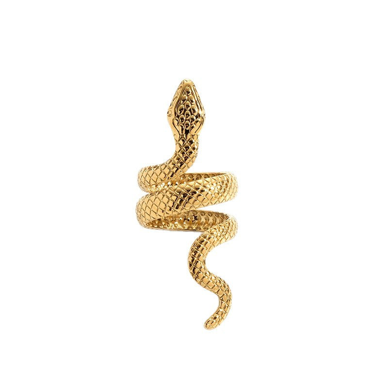 Stylish Stainless Steel Snake Ring - Statement Ring from Europe & America