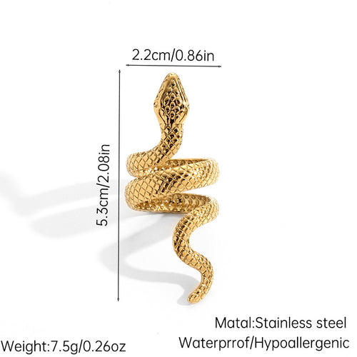 Stylish Stainless Steel Snake Ring - Statement Ring from Europe & America