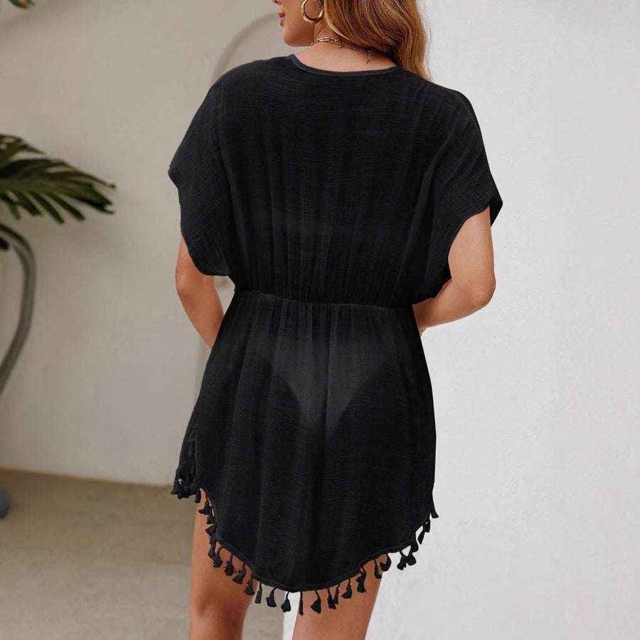 Irregular Tassel Cardigan Resort Dress for Effortless Style
