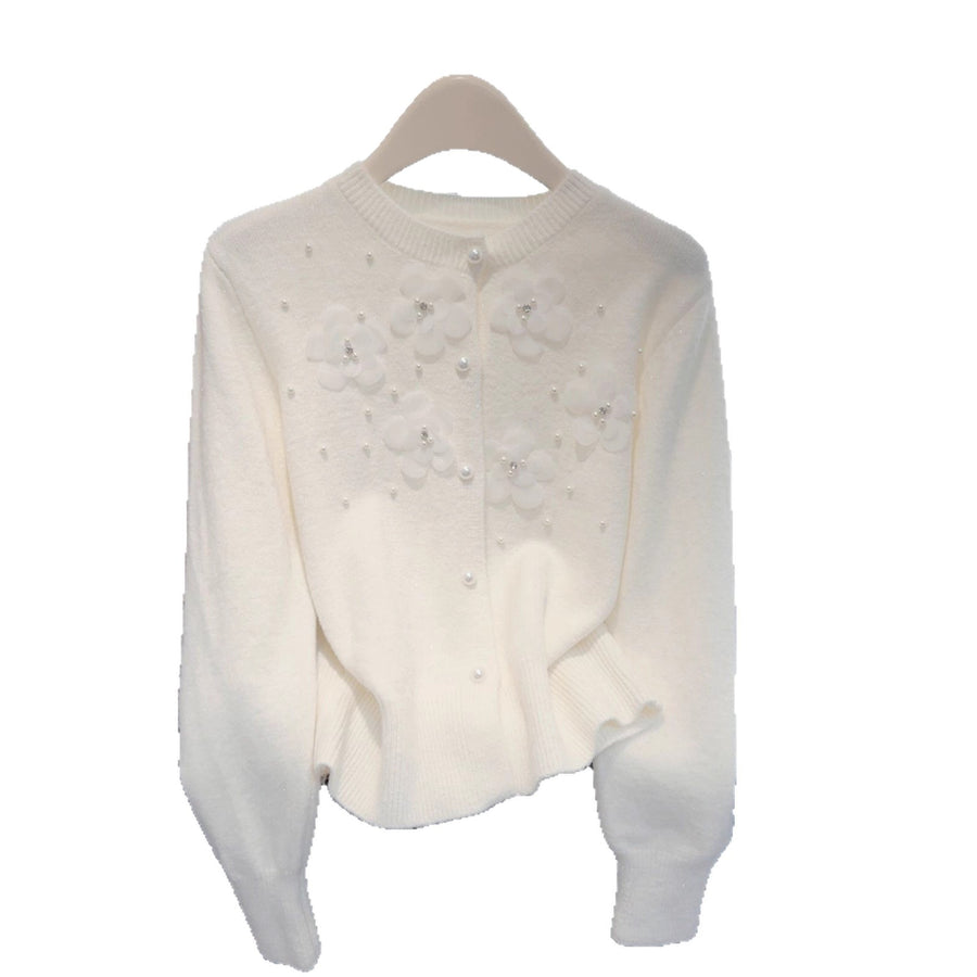 Heavy-duty Three-dimensional Floral Soft Wool Knit Coat