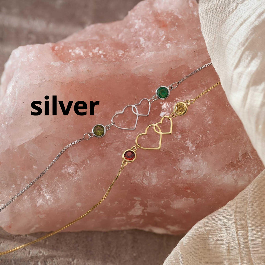 Fashionable Lightly Luxurious Double-heart Tennis Bracelet