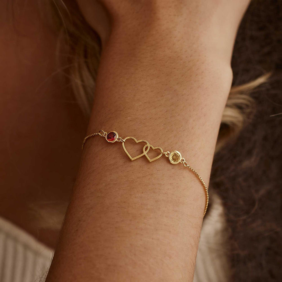 Fashionable Lightly Luxurious Double-heart Tennis Bracelet