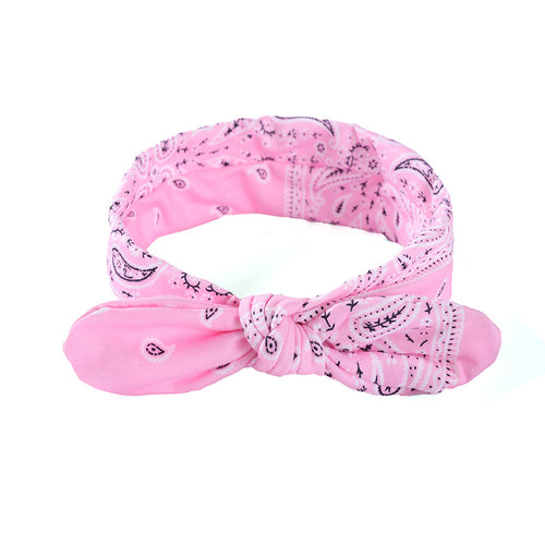Rabbit-ear Knot Elastic Waist Fruit Flower Hairband