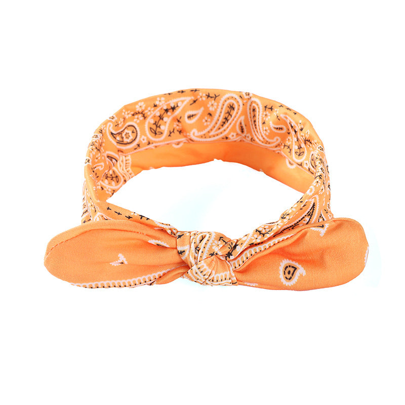 Rabbit-ear Knot Elastic Waist Fruit Flower Hairband