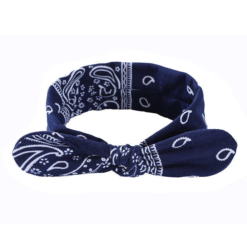Rabbit-ear Knot Elastic Waist Fruit Flower Hairband