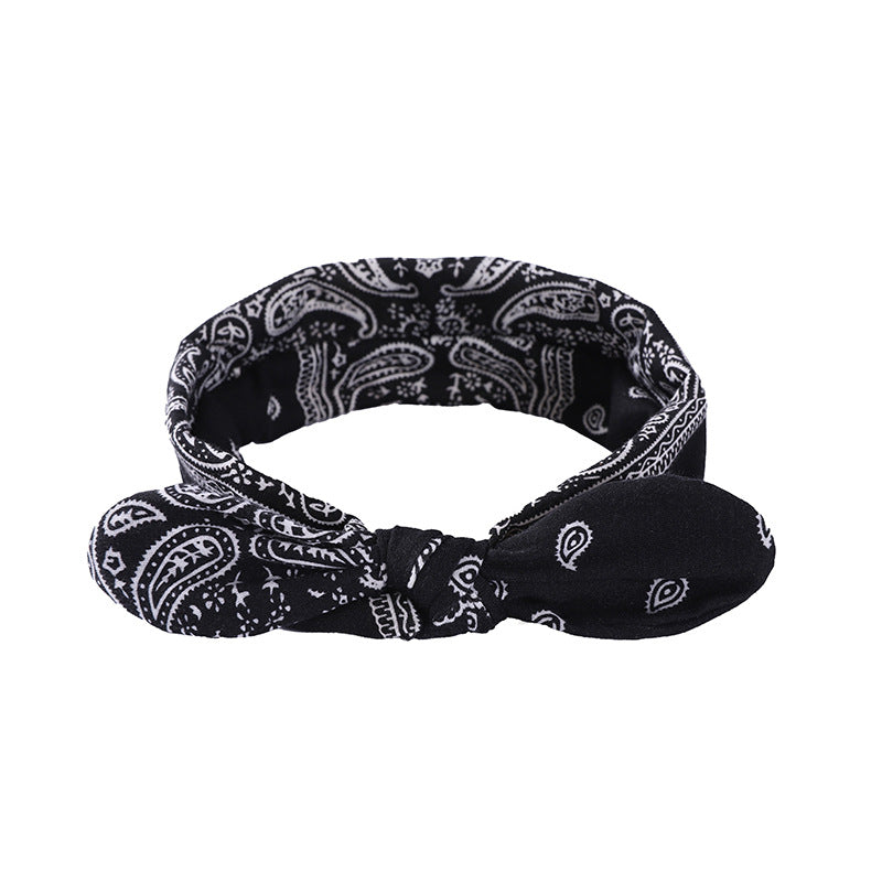 Rabbit-ear Knot Elastic Waist Fruit Flower Hairband