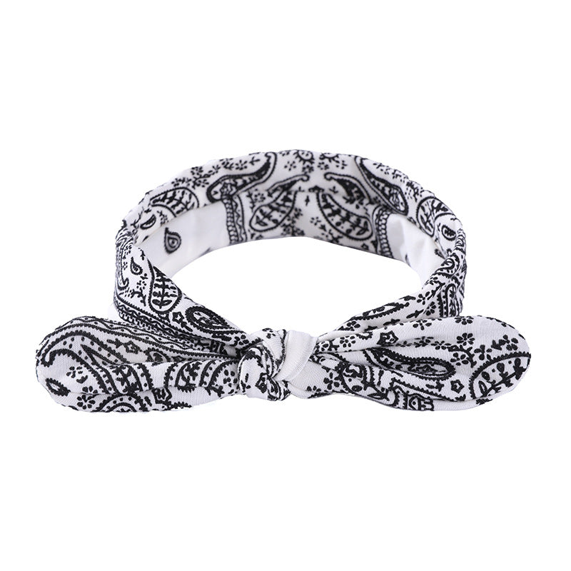 Rabbit-ear Knot Elastic Waist Fruit Flower Hairband