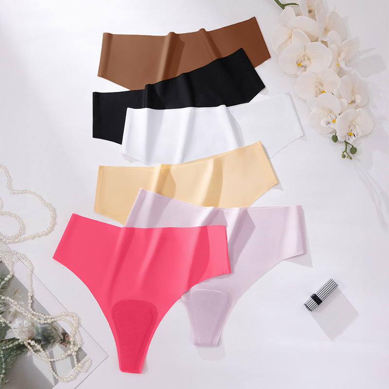 Plus-size Ice-silk Seamless Women's Sports Yoga Panties
