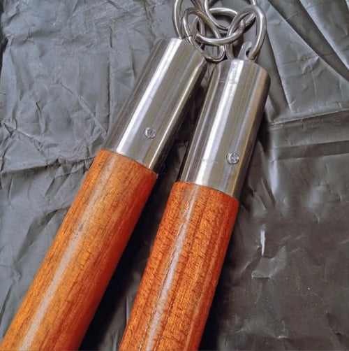 Solid Wood Three-section Staff with Statement Ring