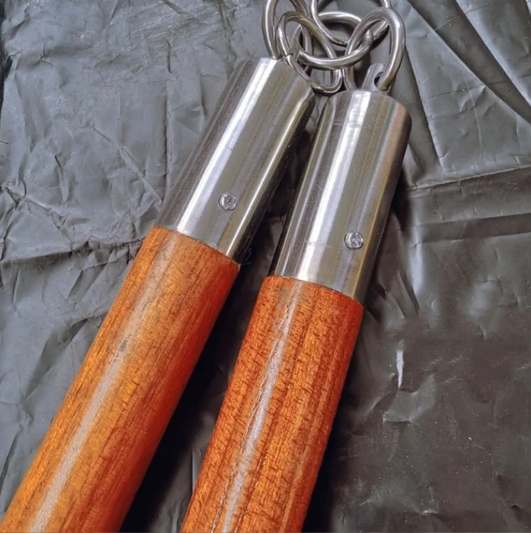 Solid Wood Three-section Staff with Statement Ring