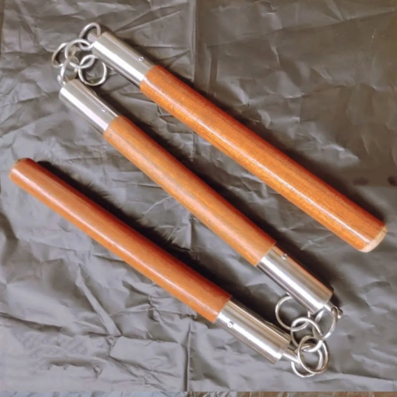Solid Wood Three-section Staff with Statement Ring