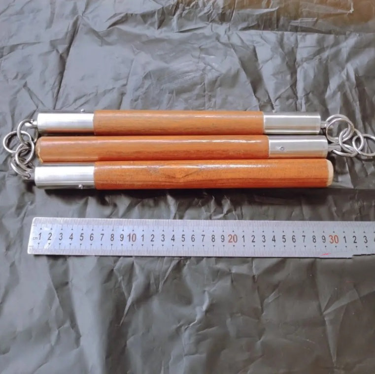 Solid Wood Three-section Staff with Statement Ring