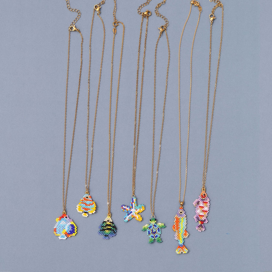 Handwoven Beaded Necklace for Women - Unique Pendant Necklace
