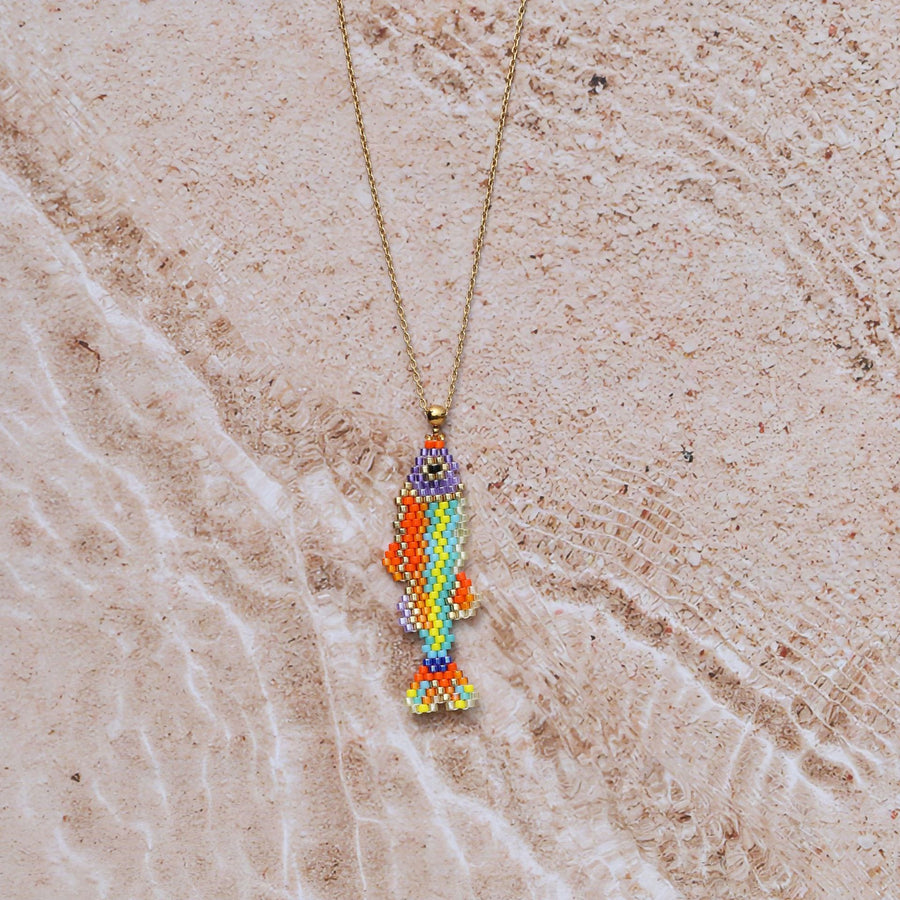 Handwoven Beaded Necklace for Women - Unique Pendant Necklace