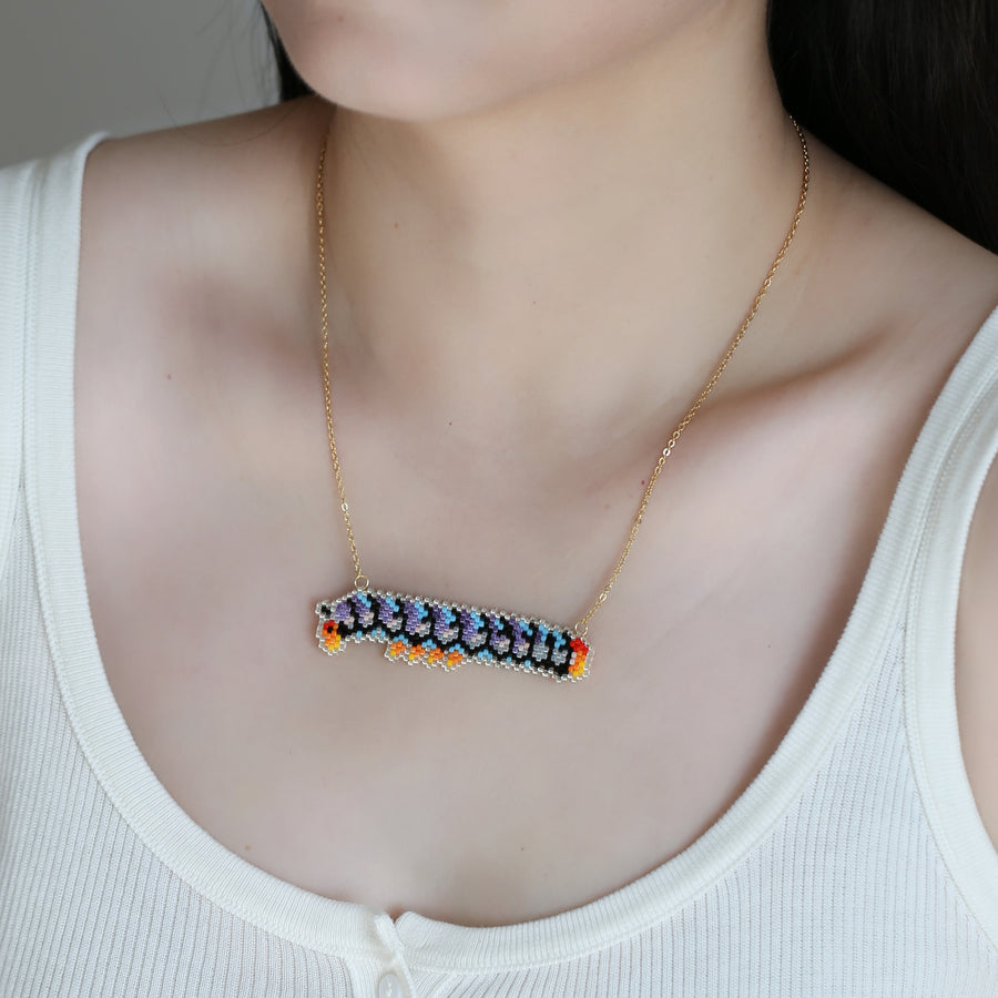Hand-knitted Beaded Pendant Necklace for Unique Style