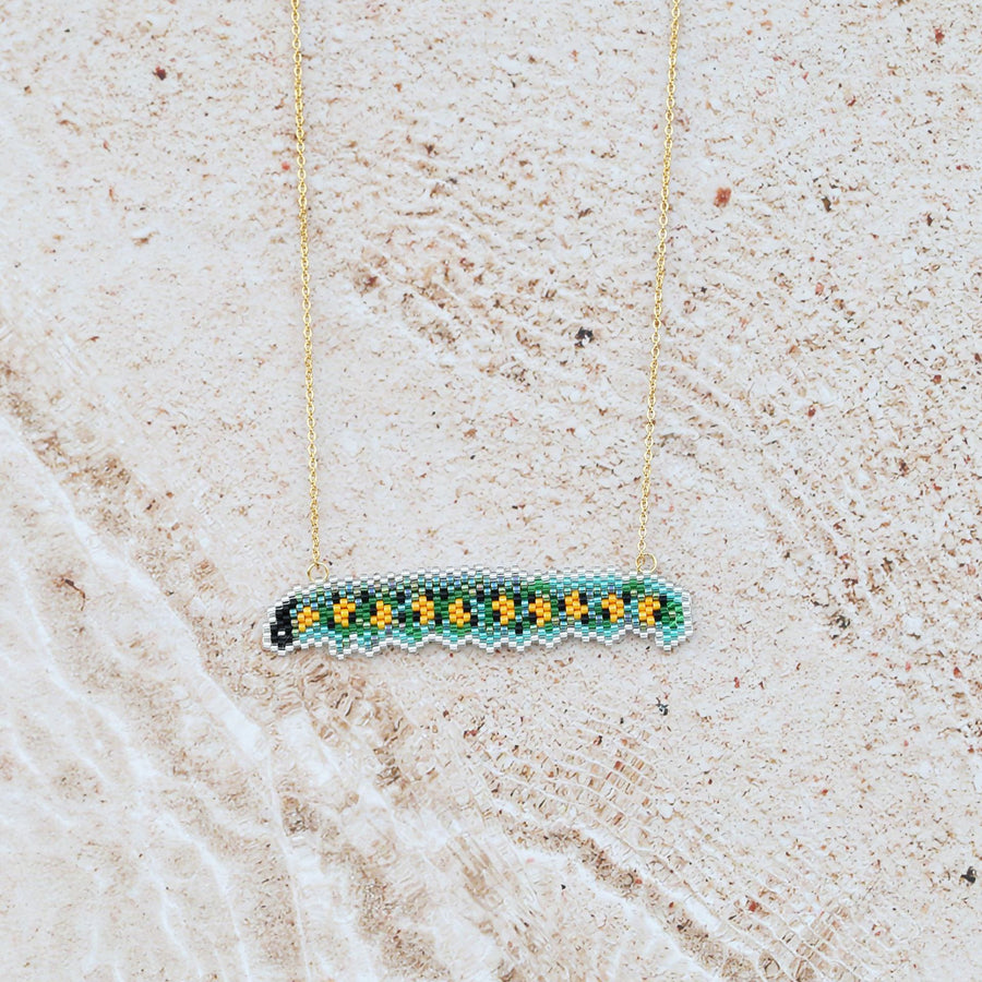 Hand-knitted Beaded Pendant Necklace for Unique Style