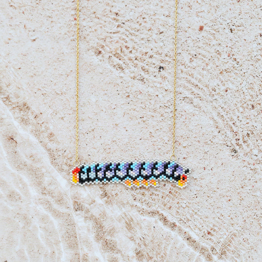 Hand-knitted Beaded Pendant Necklace for Unique Style