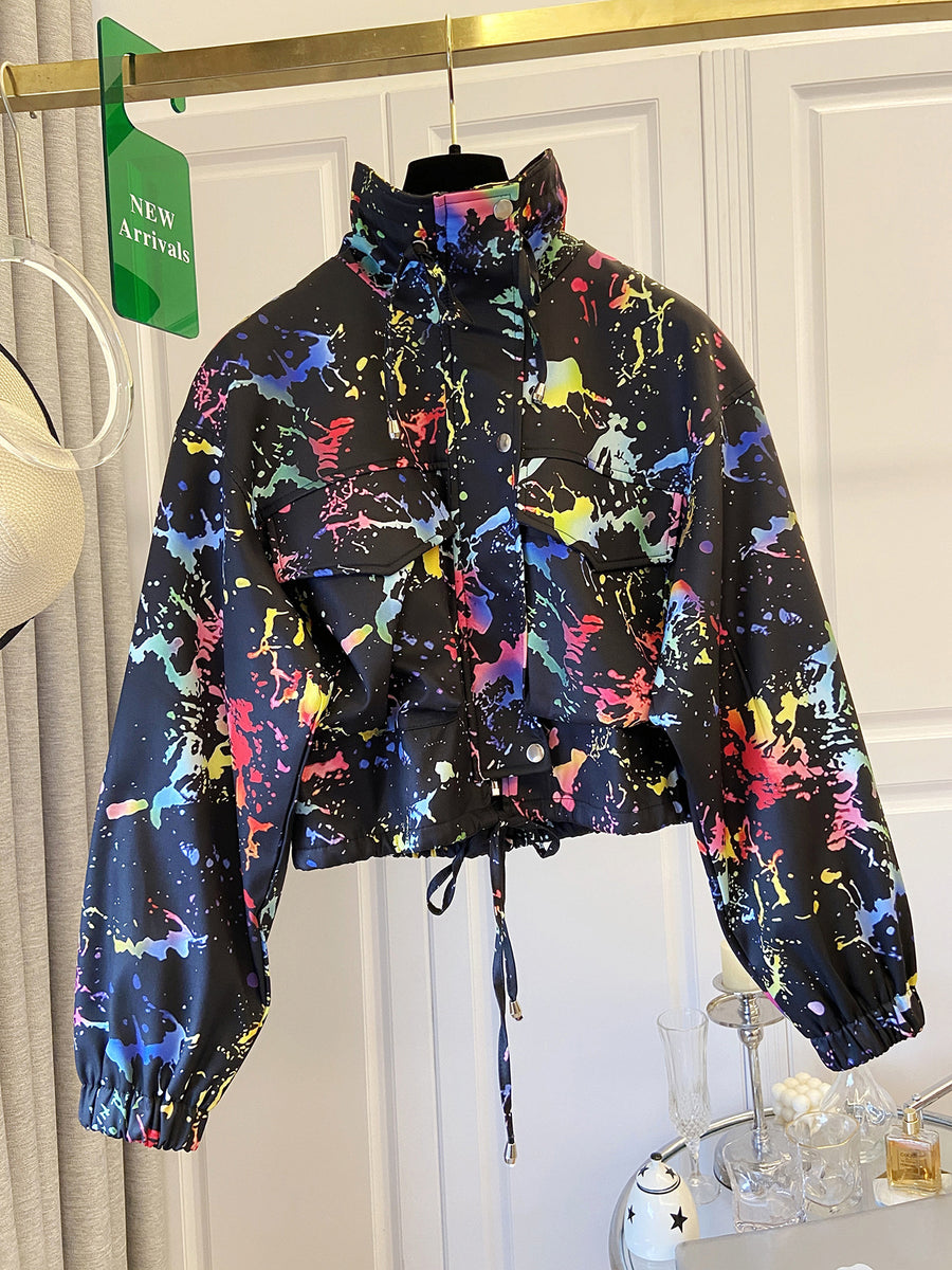 European and American-style Cropped Workwear Jacket for Women