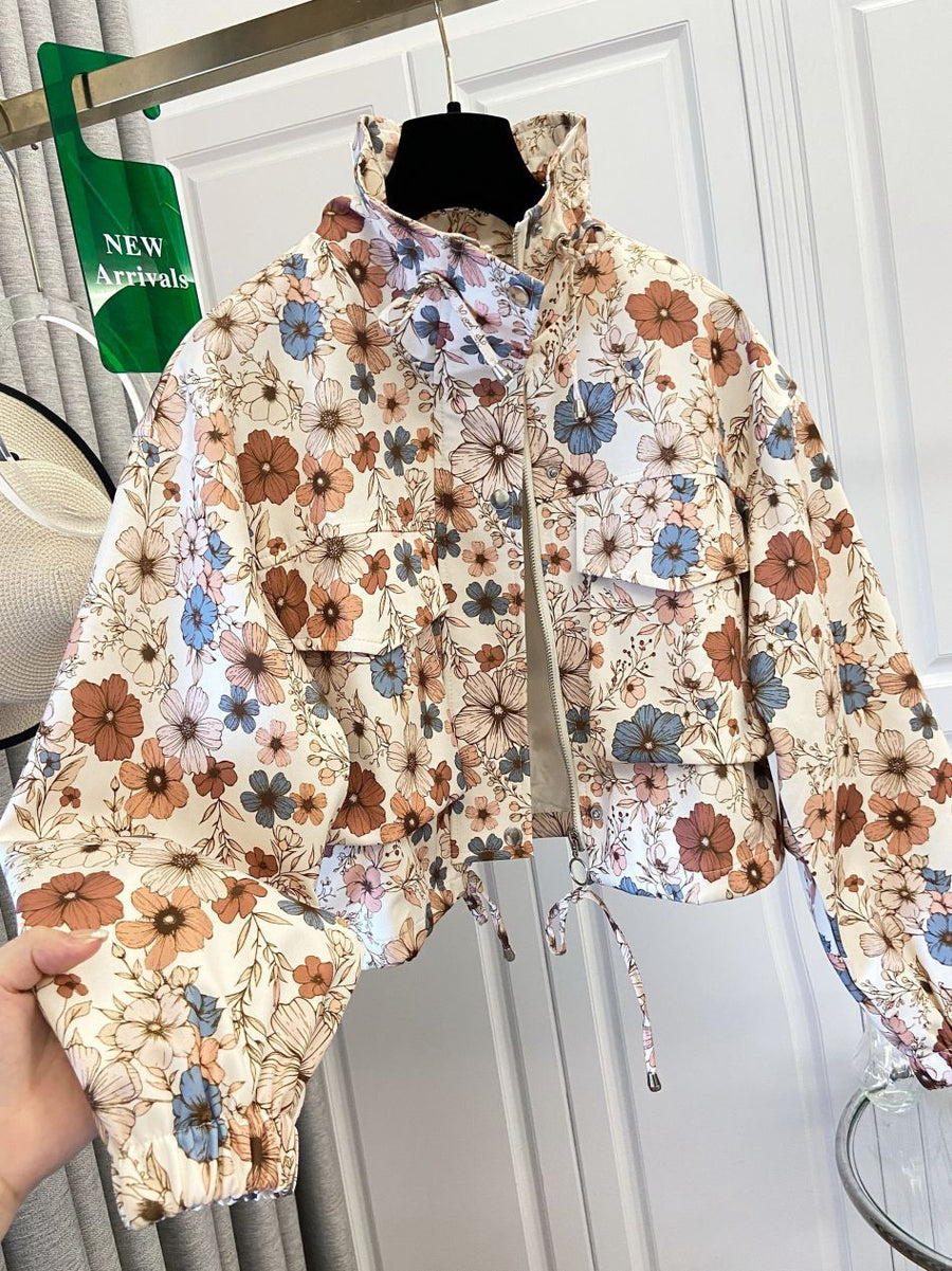 European and American-style Cropped Workwear Jacket for Women
