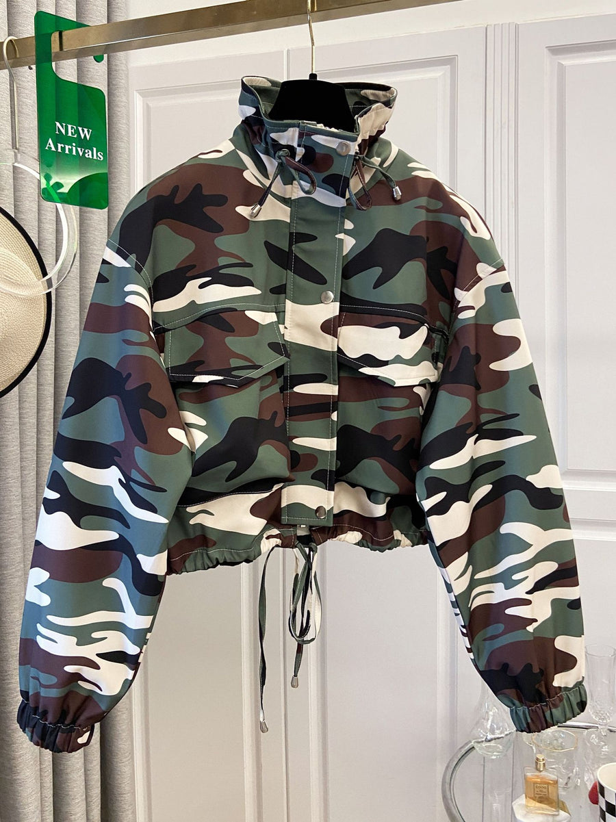 European and American-style Cropped Workwear Jacket for Women
