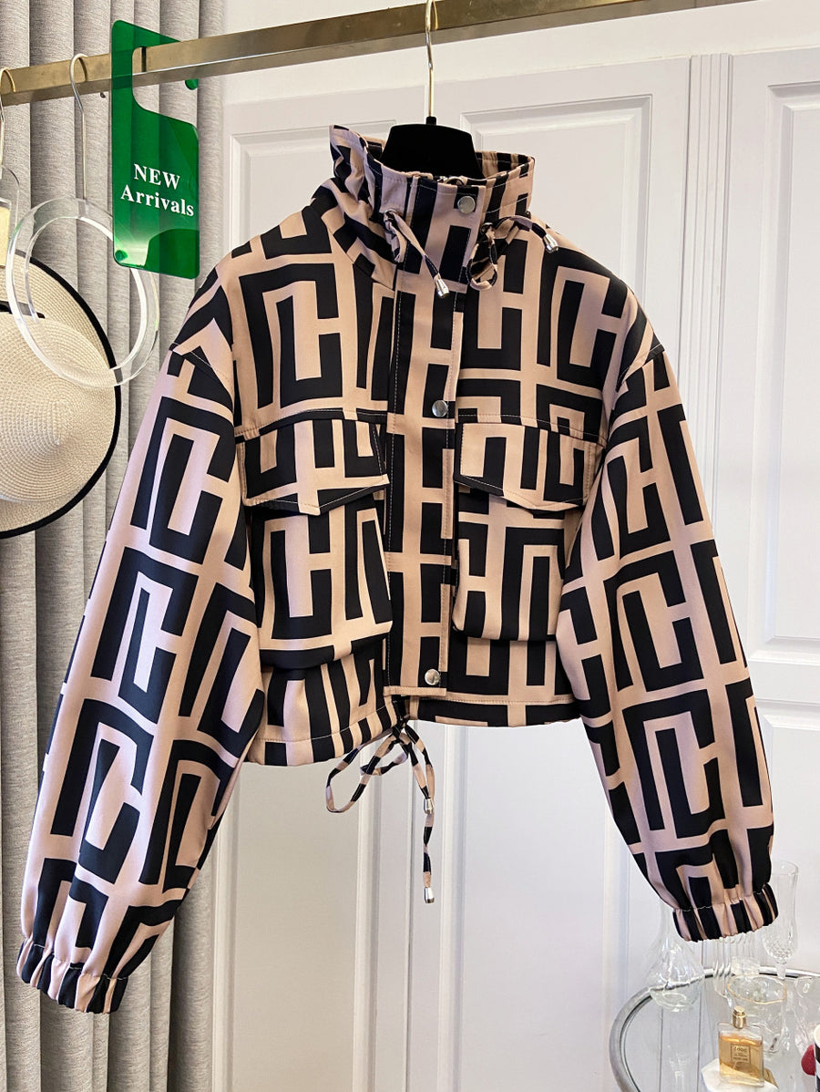 European and American-style Cropped Workwear Jacket for Women