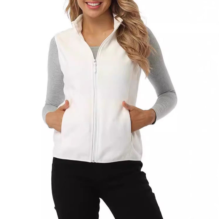 Womens Fleece Vest Soft Sleeveless Jacket - Perfect Layering Piece