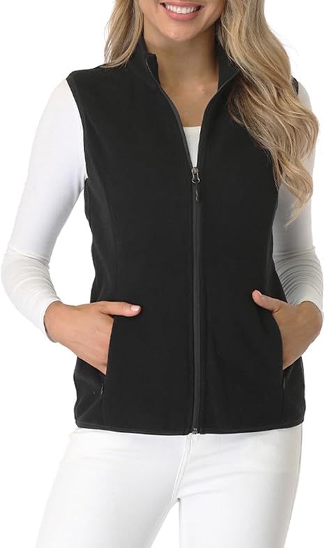 Womens Fleece Vest Soft Sleeveless Jacket - Perfect Layering Piece